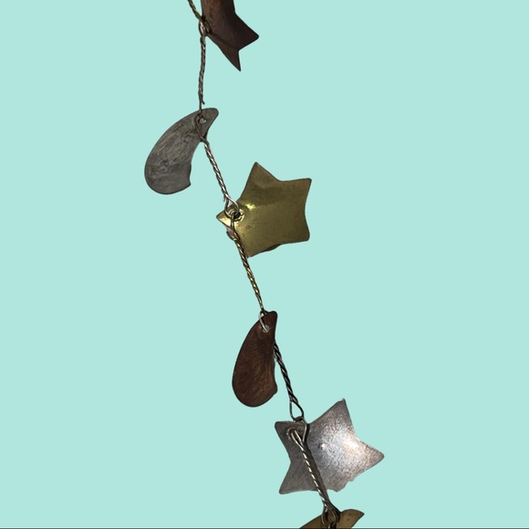 Star and Moon Cut Metal Shapes Necklace - Picture 3 of 4